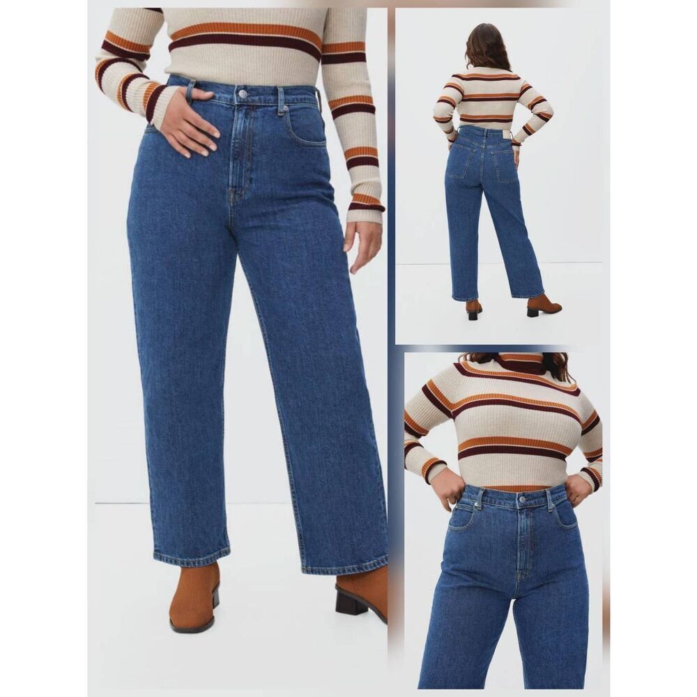Everlane Way-High Straight Leg Jean in Vintage Indigo Sz. 33R